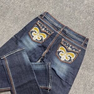 Liuce's Jeans Women's Sz 11 Cotton Blend Light Wash Embroidered Distressed Y2K